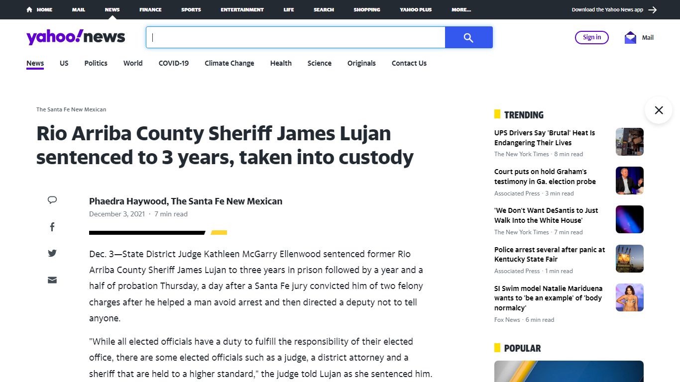 Rio Arriba County Sheriff James Lujan sentenced to 3 years, taken into ...
