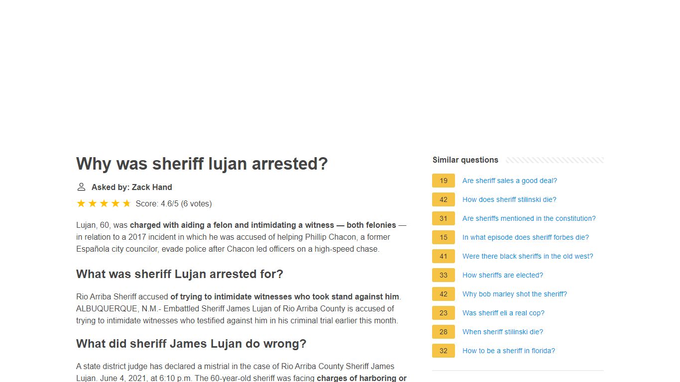 Why was sheriff lujan arrested? - bronzy.youramys.com